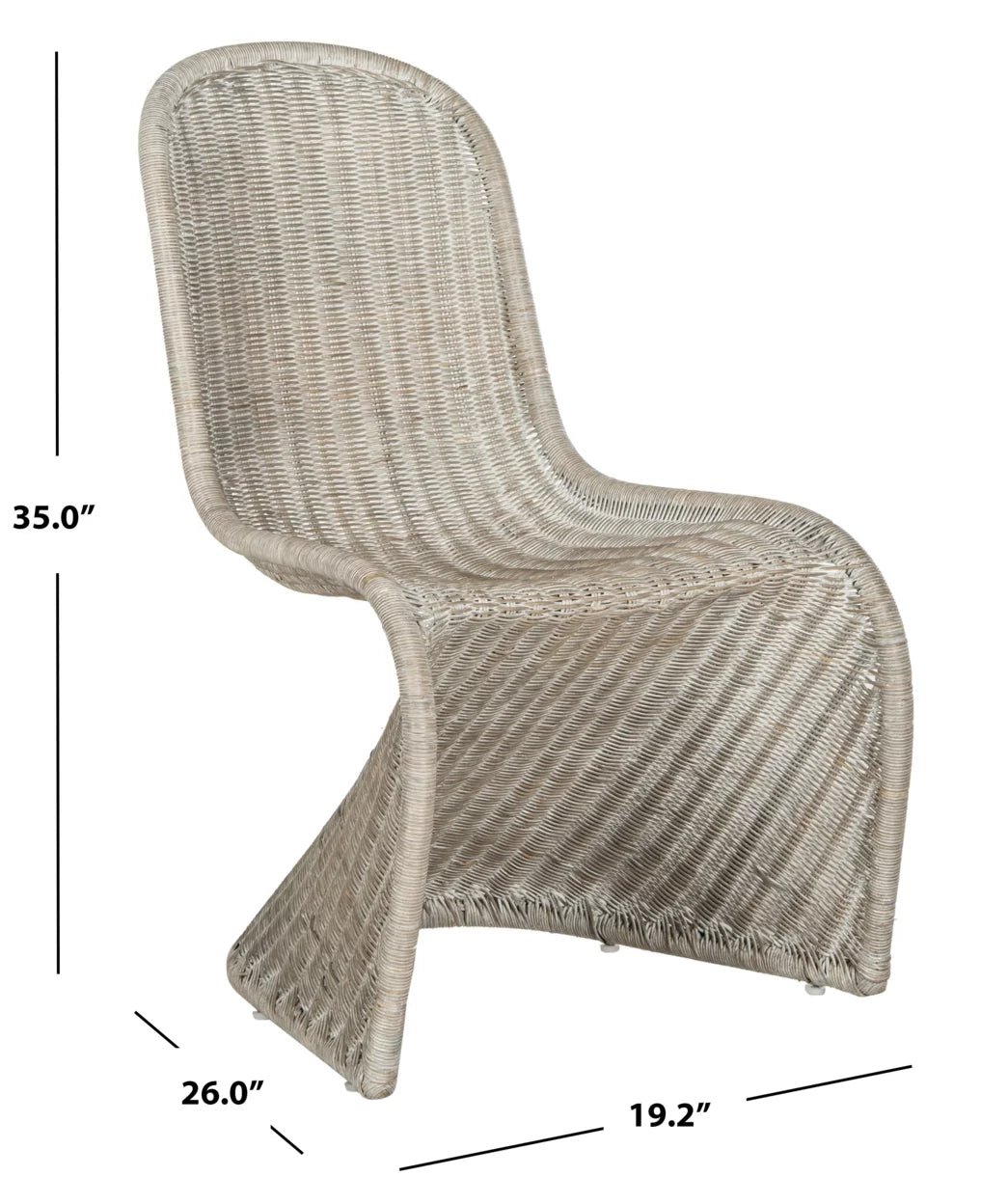 SAFAVIEH Tana Wicker Side Chair Antique Grey N259953