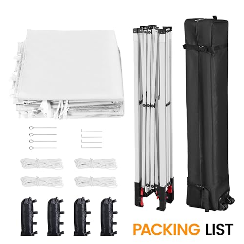 Yaheetech 10x10 Pop Up Canopy with 4 Removable Sidewalls, White F109731