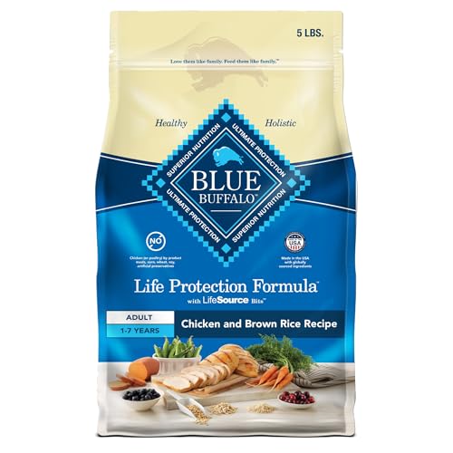 Blue Buffalo Life Protection Formula Natural Adult Dry Dog Food, Fish and Brown Rice 15-lb