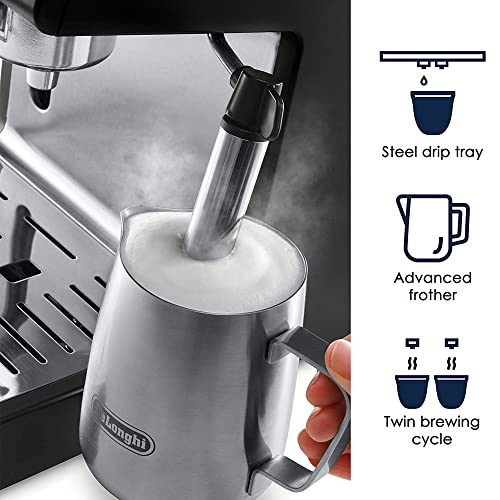 De'Longhi 15 Bar Pump Espresso and Cappuccino Machine, Stainless Steel, ECP3630 D87990