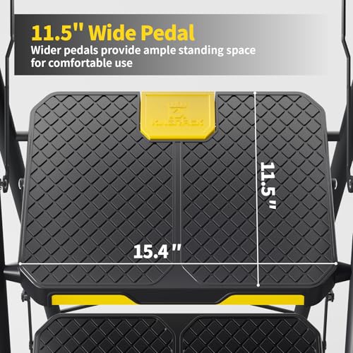 KINGRACK 6 Step Ladder with Tool Platform, Folding Steel Handrails S51168
