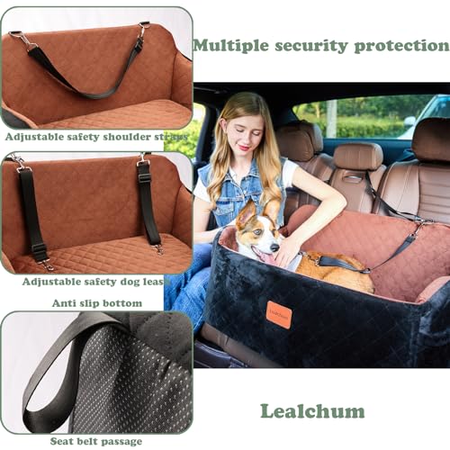 Large Dog Booster Car Seat with Memory Foam Cushion, Black Q2098