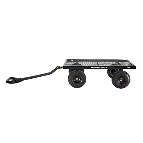 Gorilla Carts Steel Utility Wagon with Removable Side Panels, 4 Cu Ft, 900 lb Capacity, Black Q3248