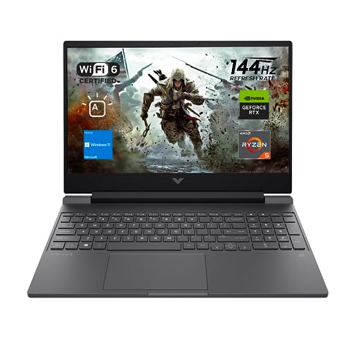 HP Victus 15 Gaming Laptop, 15.6" FHD 144Hz Display, AMD Ryzen 5 7535HS, 32GB DDR5 RAM, 1TB PCIe M.2 SSD, NVIDIA GeForce RTX 2050, HDMI, Webcam, Backlit Keyboard, Wi-Fi 6, Windows 11 Home, Silver