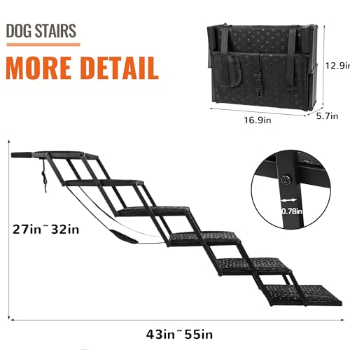 Foldable Dog Stairs for Car, SUV & Truck, Non-Slip, 200 Lbs T92186