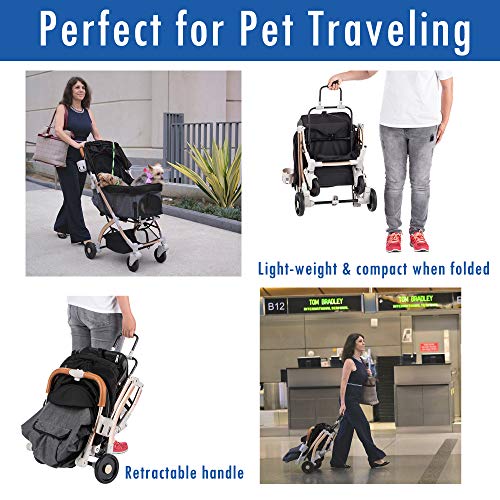 Pet Rover Lite Premium Light-Weight Pet Stroller with Aluminum Frame for Small & Medium Pets S333986