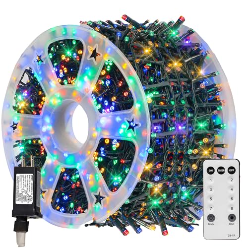 TW SHINE Halloween Lights 328FT Outdoor String Lights with Remote, Purple & Orange F53527