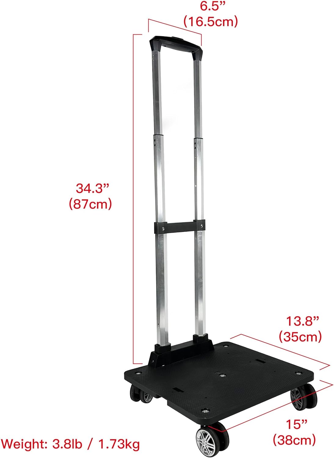 Mr. Peanut's Spinner Wheelbase Luggage Cart for Bags & Pet Carriers H255