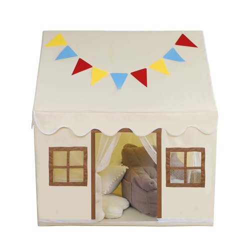 Kids Play Tent with Floor and Star Light, Indoor Outdoor Castle Playhouse I9927