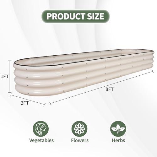 1MORE Galvanized Raised Garden Bed 4x2x1.4ft Metal Planter Box Outdoor D509