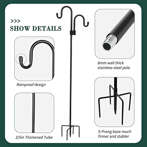 92 Inch Heavy Duty Shepherd Hook for Bird Feeder, Outdoor R64000