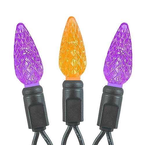 Novelty Lights 24ft 70 LED Purple/Lime Green Halloween String Lights L643884