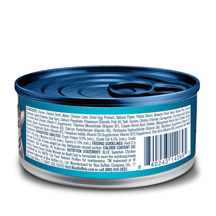 Blue Buffalo Tastefuls Natural Tender Morsels Wet Cat Food Chicken Entrée, 5.5-oz cans (24-pack) S7931