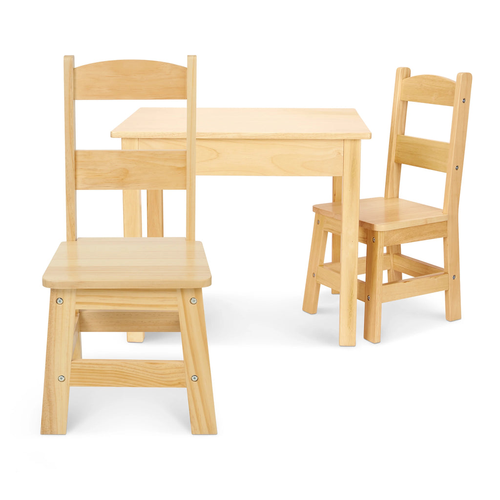 Melissa & Doug Solid Wood Table and 2 Chairs Set J690422