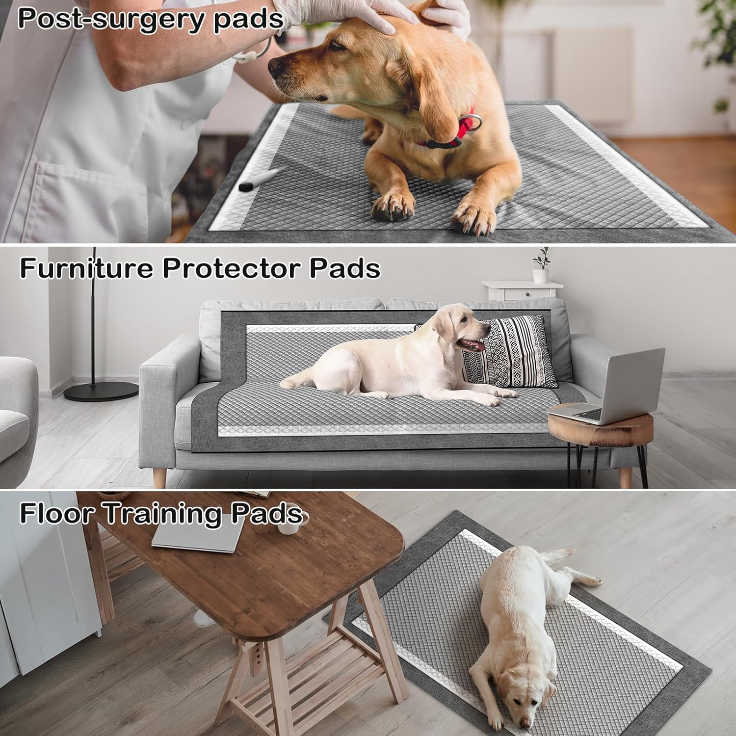 Charcoal Dog Pee Pads 23x24in, 50 Count B678