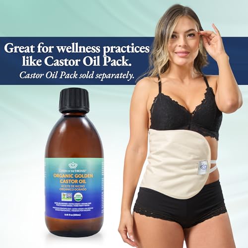 QUEEN OF THE THRONES Organic Golden Castor Oil for Hair, Skin & Nails, USDA Certified, 8.4oz Z8457