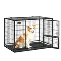 Feandrea Heavy-Duty Dog Crate, Metal Dog Kennel and Cage with Removable Tray, L for Small and Medium Dogs, 36.4 x 22.6 x 25.2 Inches, Black UPPD002B01