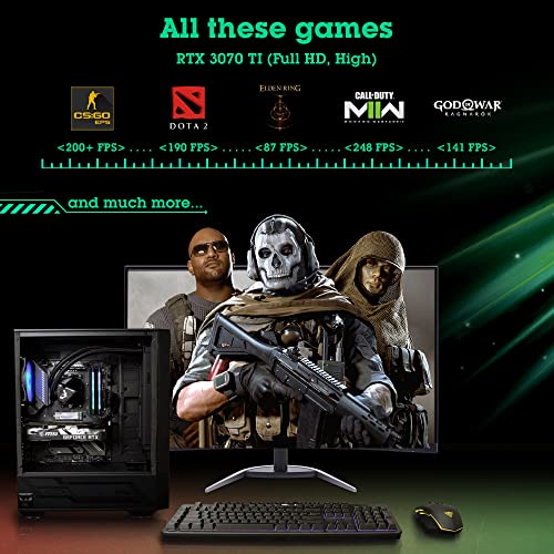 NSXGAMING Nova Desktop Gaming Computer, AMD Ryzen 5 5600G, 16GB DDR4, 512GB SSD N7906