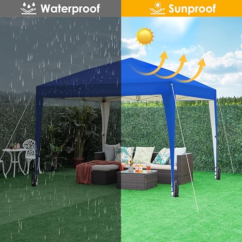 Yaheetech 10x10 Pop Up Canopy with 4 Removable Sidewalls, White F109731