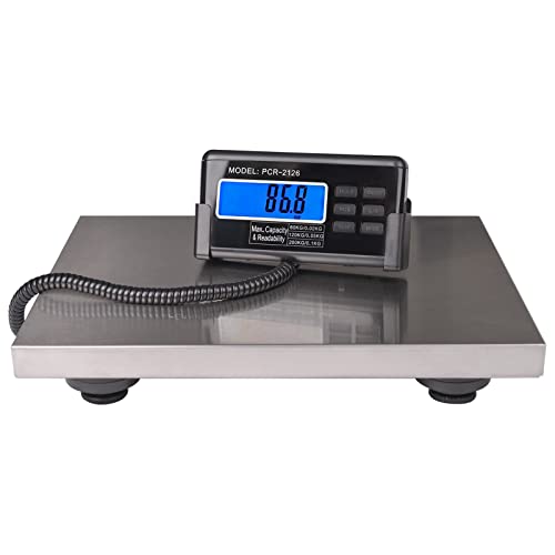 SurmountWay Shipping Scale 660lbs LCD Digital Platform Heavy Duty Portable Stainless Platform for Postal Shipping Scale Industrial Floor Scale W/ 14"X 12"