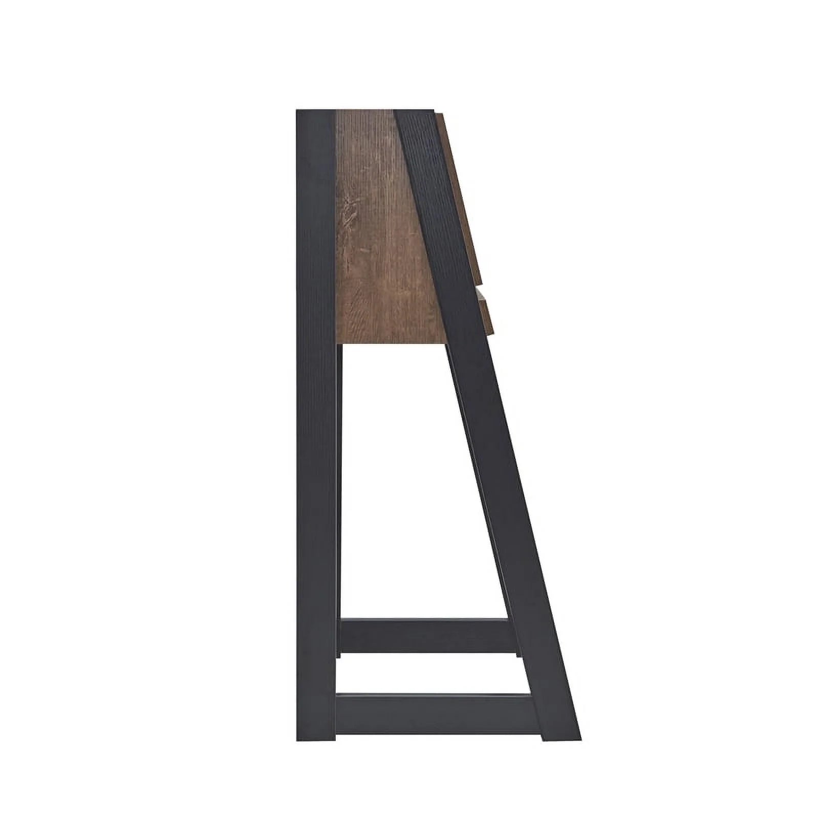 Urbanpro Modern Wood Secretary Desk Walnut Oak Brown/Black P61080