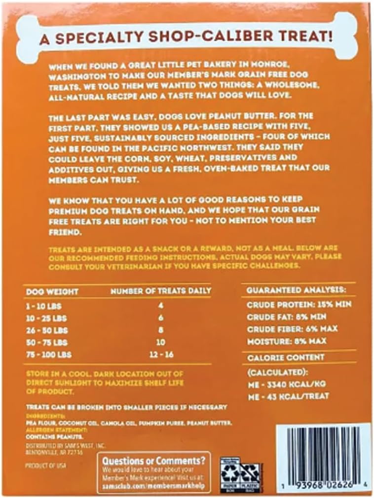 Member's Mark Grain Free Dog Treats Peanut Butter 5 lb X581