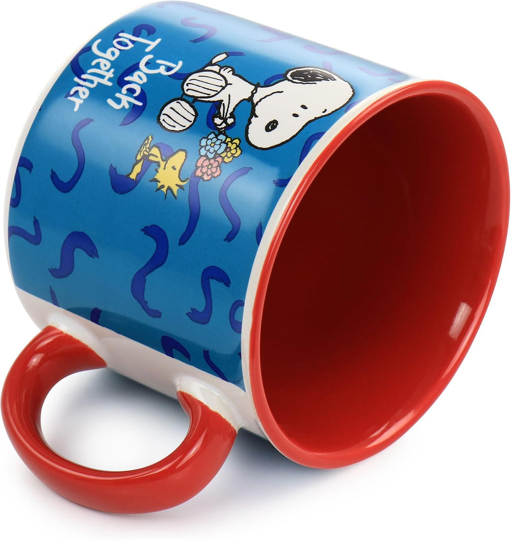 Gibson Peanuts Snoopy Songs 4-Piece 21oz Stoneware Mug Set K835
