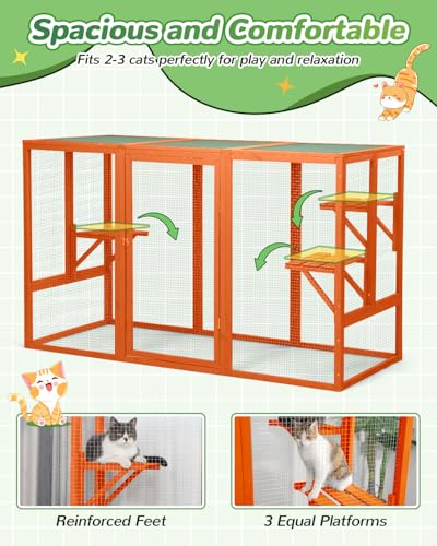 Catio Outdoor Cat Enclosure Weatherproof Wooden Grey Q380854