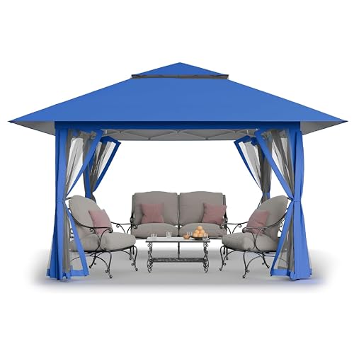 CROWN SHADES 13x13 Pop Up Gazebo with Wheeled STO-N-Go Cover Bag (Grey) N449398