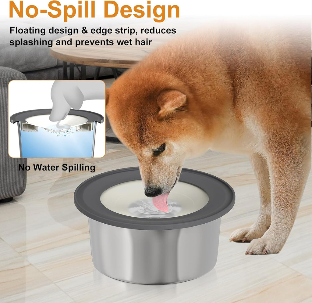 Stainless Steel No Spill Dog Water Bowl, 2L R4595