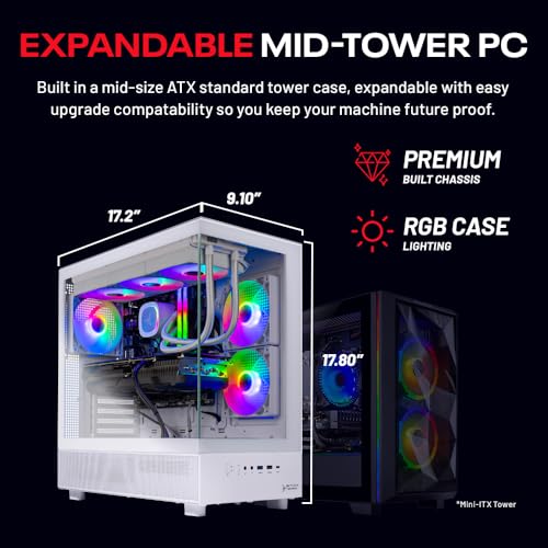 Skytech Gaming Azure 3 Desktop PC, Ryzen 7 9700X, RTX 5060, 32GB DDR5, 1TB SSD, Win 11 C168