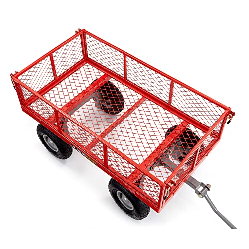 Gorilla Carts Steel Utility Wagon with Removable Side Panels, 1000 lb Capacity, Gray U674568