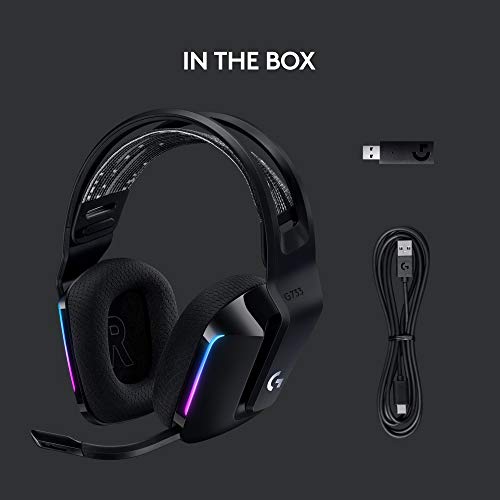 Logitech G733 Lightspeed Wireless Gaming Headset – Black, PC, PS5, PS4, Switch F9206