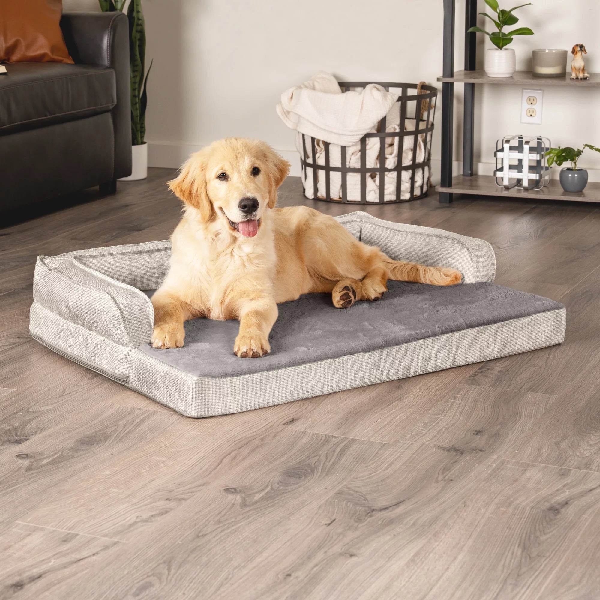 FurHaven Orthopedic Comfy Couch Dog Bed, Gray W9684