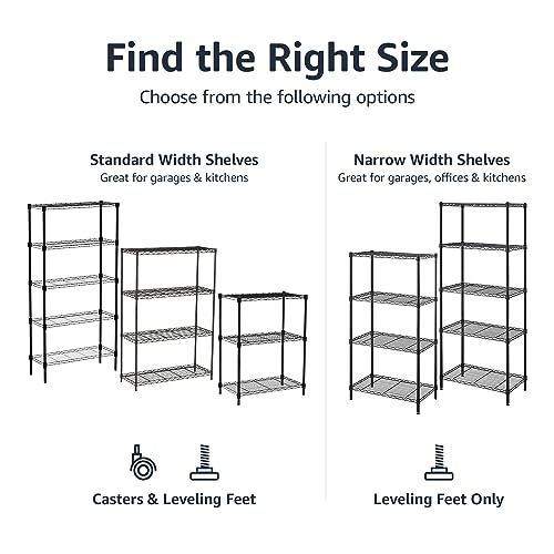 Amazon Basics 3-Shelf Adjustable Steel Wire Rack Storage Shelving, Chrome D243