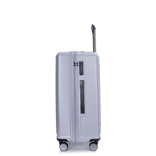 3 Piece Luggage Set PC+ABS Lightweight Suitcase with TSA Lock Dark Purple N259105
