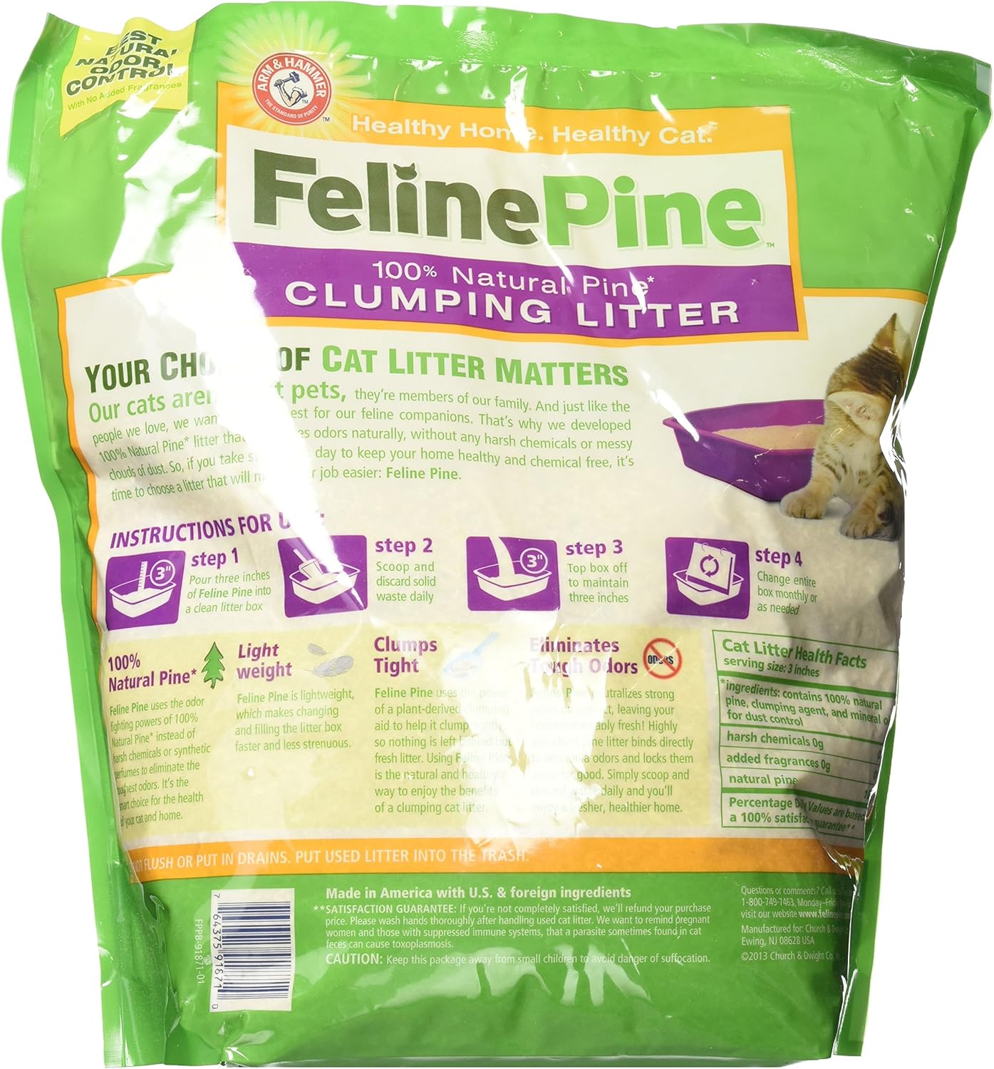 Feline Pine Clumping Cat Litter, 8 lbs R8028