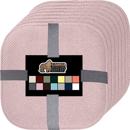 GORILLA GRIP Slip Resistant Chair Cushions, Memory Foam, Set of 2, Beige W525