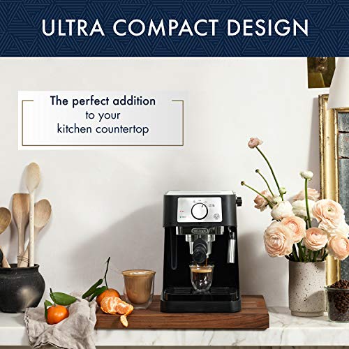 De'Longhi Stilosa Manual Espresso Machine, 15 Bar Pump, Milk Frother Y7680