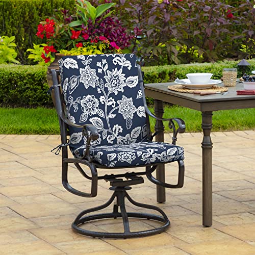 Arden Outdoor Dining Chair Cushion, 20 x 20, Rain-Proof, Peacock Blue Green Texture J4105