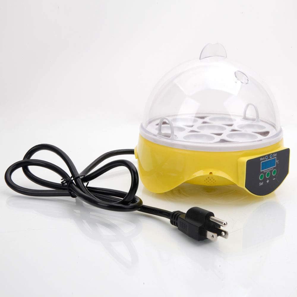 7-Egg Mini Poultry Electric Incubator Yellow P182494