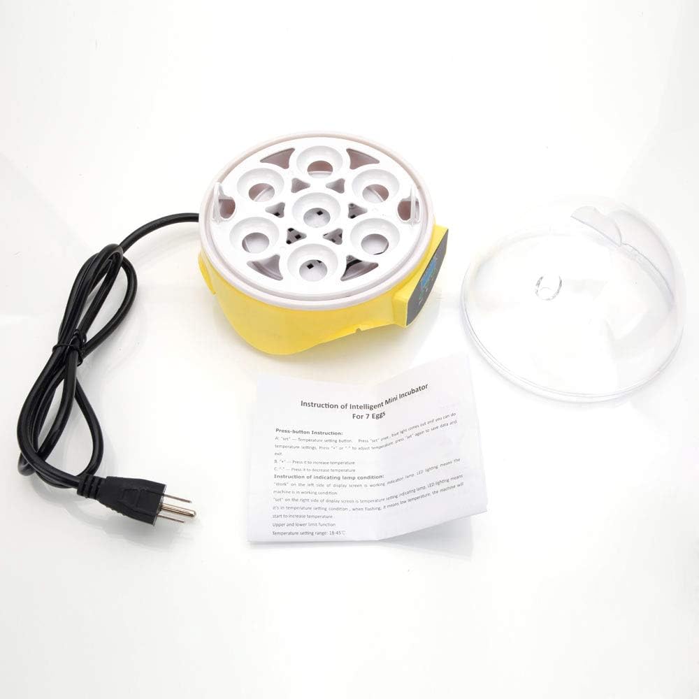 7-Egg Mini Poultry Electric Incubator Yellow P182494