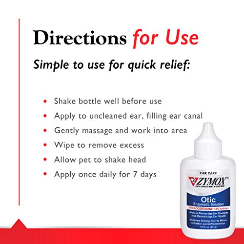 Zymox Otic Enzymatic Solution with 1% Hydrocortisone for Dogs and Cats, 1.25oz O9154