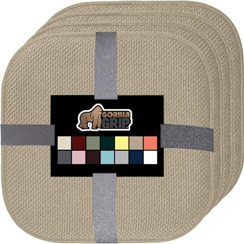 GORILLA GRIP Slip Resistant Chair Cushions, Memory Foam, Set of 2, Beige W525