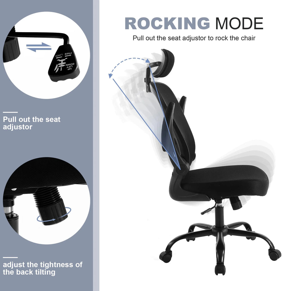Flysky Ergonomic Mesh Office Chair with Lumbar Support, Black F6440