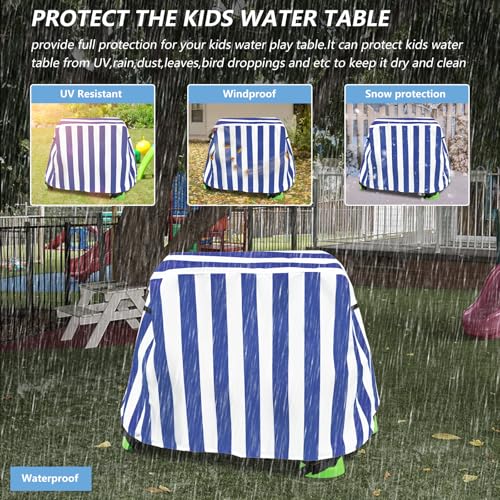 Kids Water Table Cover Outdoor Play Heavy-Duty 600D Waterproof Blue Q47935