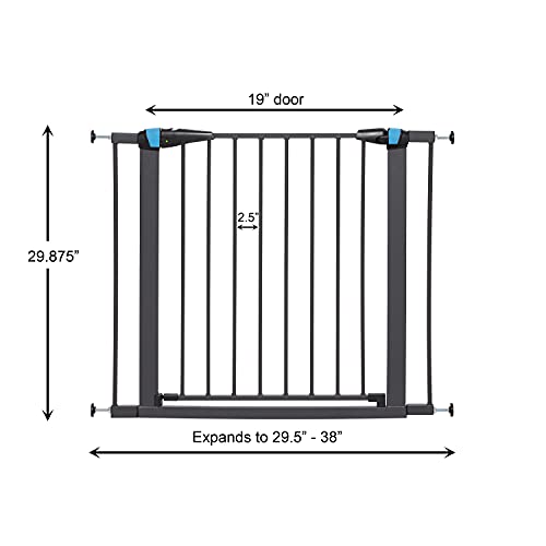 MidWest Homes for Pets 29" Walk-Through Steel Pet Gate, Pressure Mounted, Graphite W95919