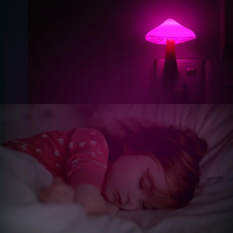AUSAYE 5Pack Sensor LED Night Light Plug in Mushroom Lamp for Bedroom G797882