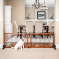 Carlson 70-Inch Wide Adjustable Freestanding Pet Gate, Premium Wood,Brown