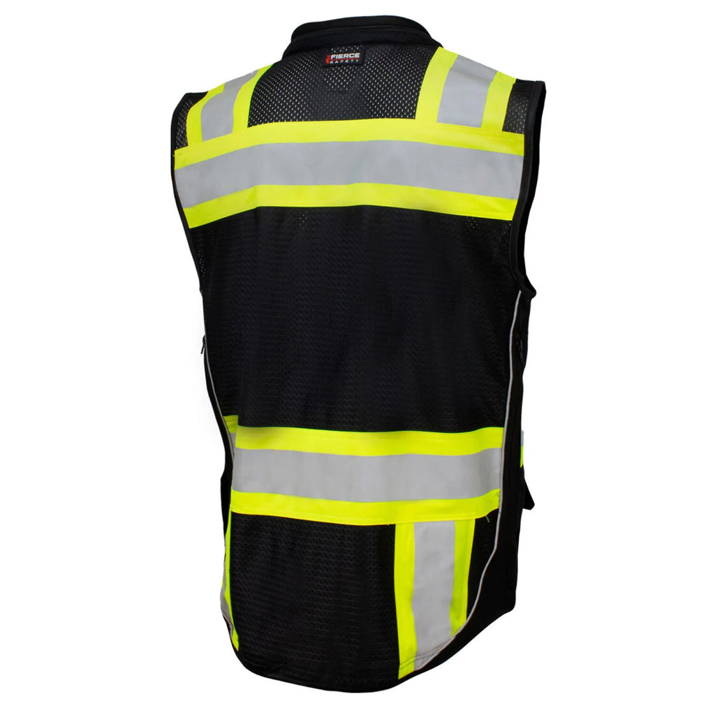 Fierce Safety SU500B Surveyors Class 1 Black Vest with Tablet Pocket A95997